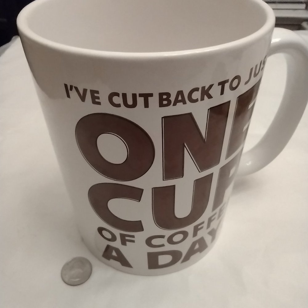 Two chips at side bottom.  See pictures. Made in China. Holds 64 oz.!